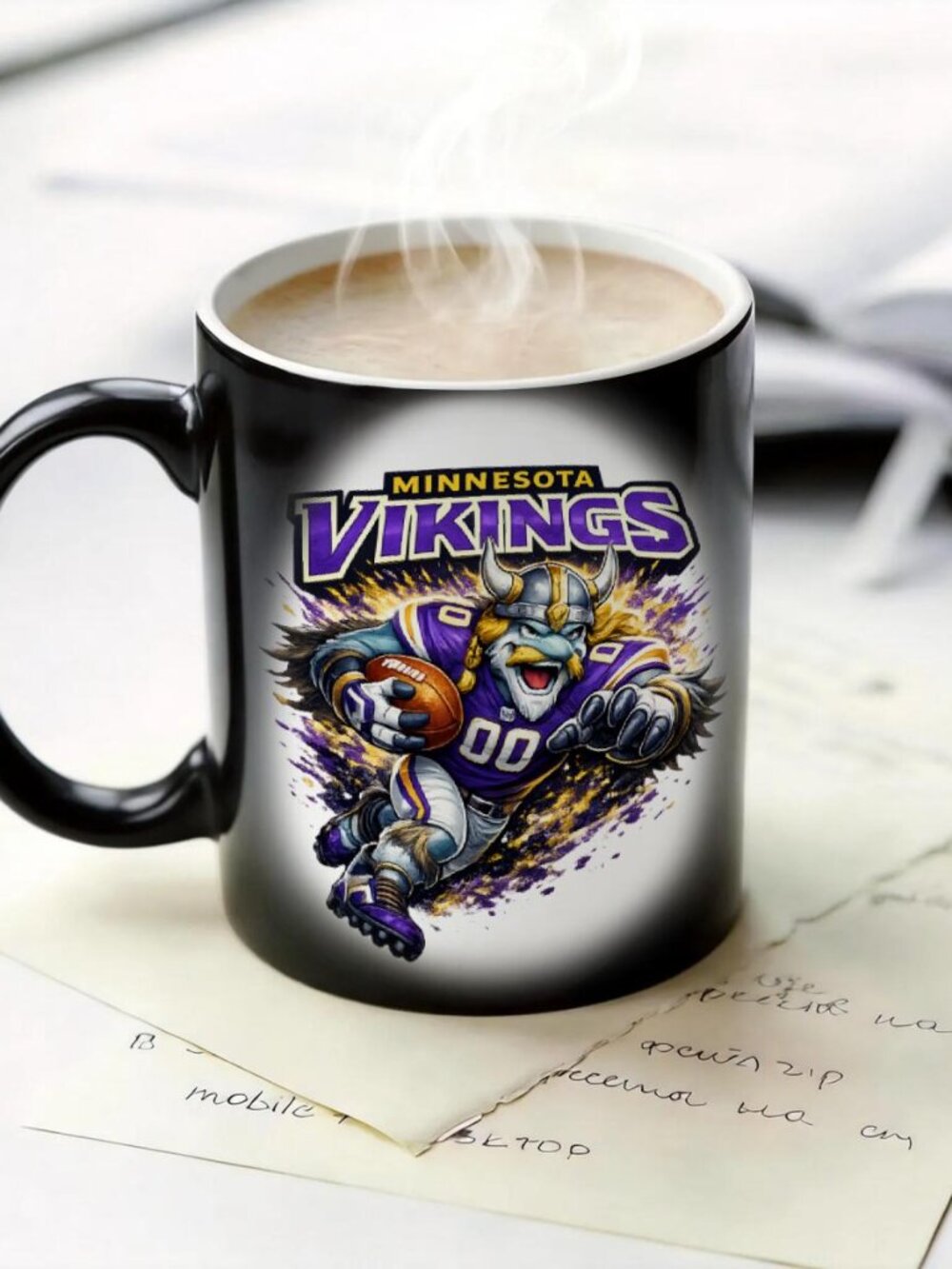 Minnesota Vikings Matte Heat Changing Mug NFL Fan Cup 11oz